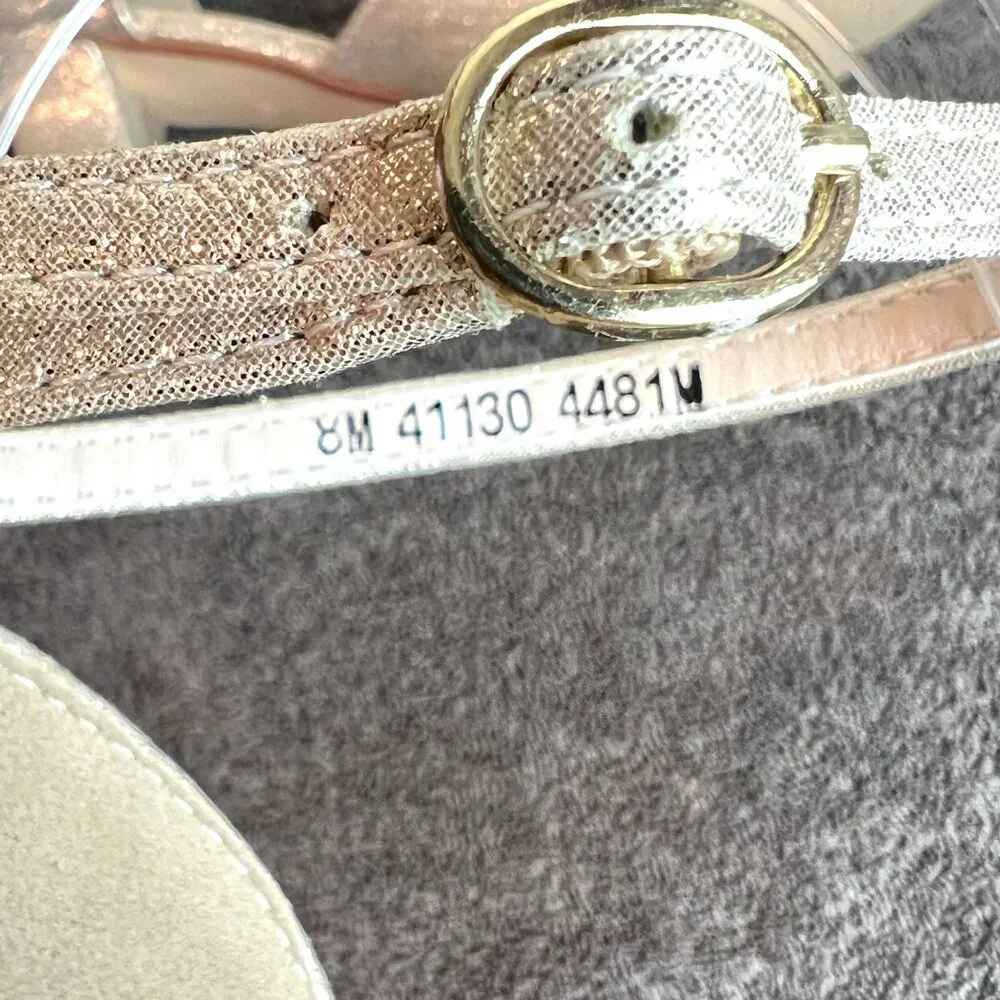 Touch Ups Womens 8M Amanda Champagne Gold Closed Toe Block Heels Pumps Shoes - Picture 13 of 13